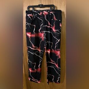 Jaded London skate fit black/ Red Lightning bolt jeans.